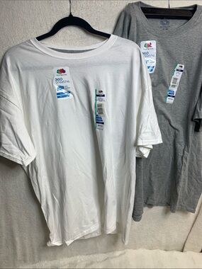 Fruit of the Loom Short Sleeve Crew Tees - White & Gray